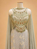 Gold Designer Plazo Set for Women | Embellished Kurta with Flared Plazo & Dupatta