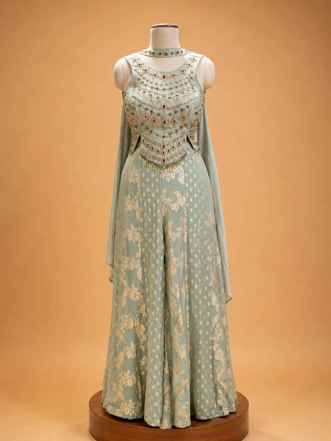 Pista Colour Designer Plazo Set for Women | Embellished Kurta with Wide-Leg Plazo & Dupatta