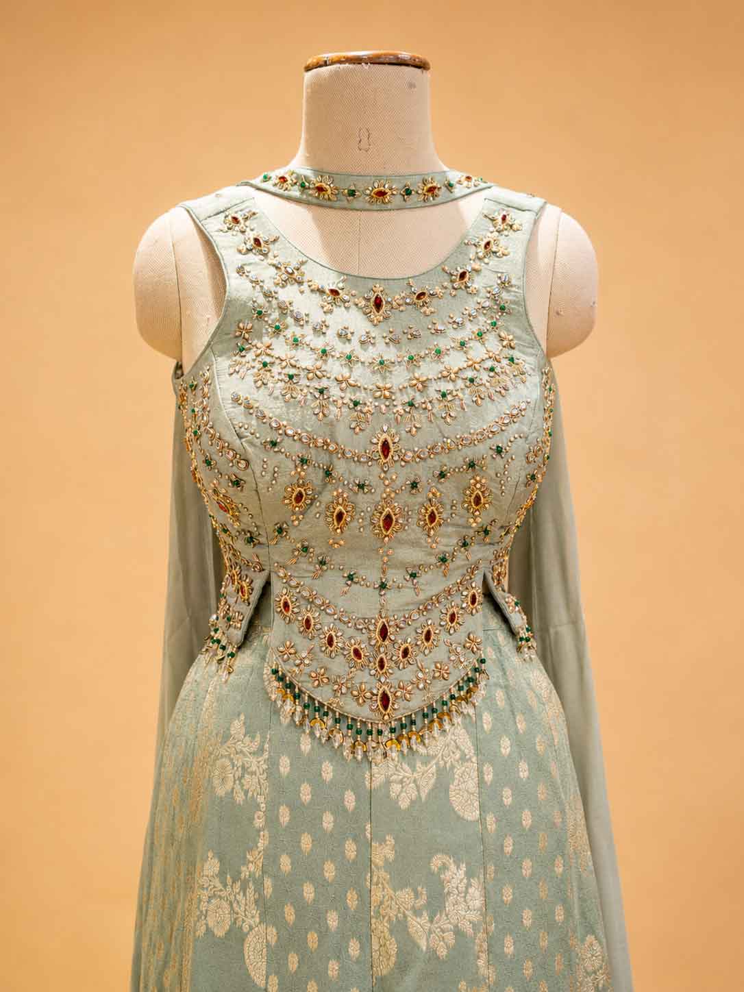 Pista Colour Designer Plazo Set for Women | Embellished Kurta with Wide-Leg Plazo & Dupatta