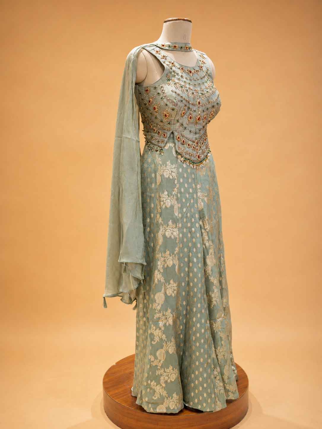 Pista Colour Designer Plazo Set for Women | Embellished Kurta with Wide-Leg Plazo & Dupatta