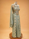 Pista | Pista Colour Designer Plazo Set for Women | Embellished Kurta with Wide-Leg Plazo & Dupatta - view 4 | 4