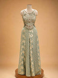 Pista Colour Designer Plazo Set for Women | Embellished Kurta with Wide-Leg Plazo & Dupatta