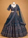 Navy Blue Designer Lehenga Set for Women | Printed Wedding Wear