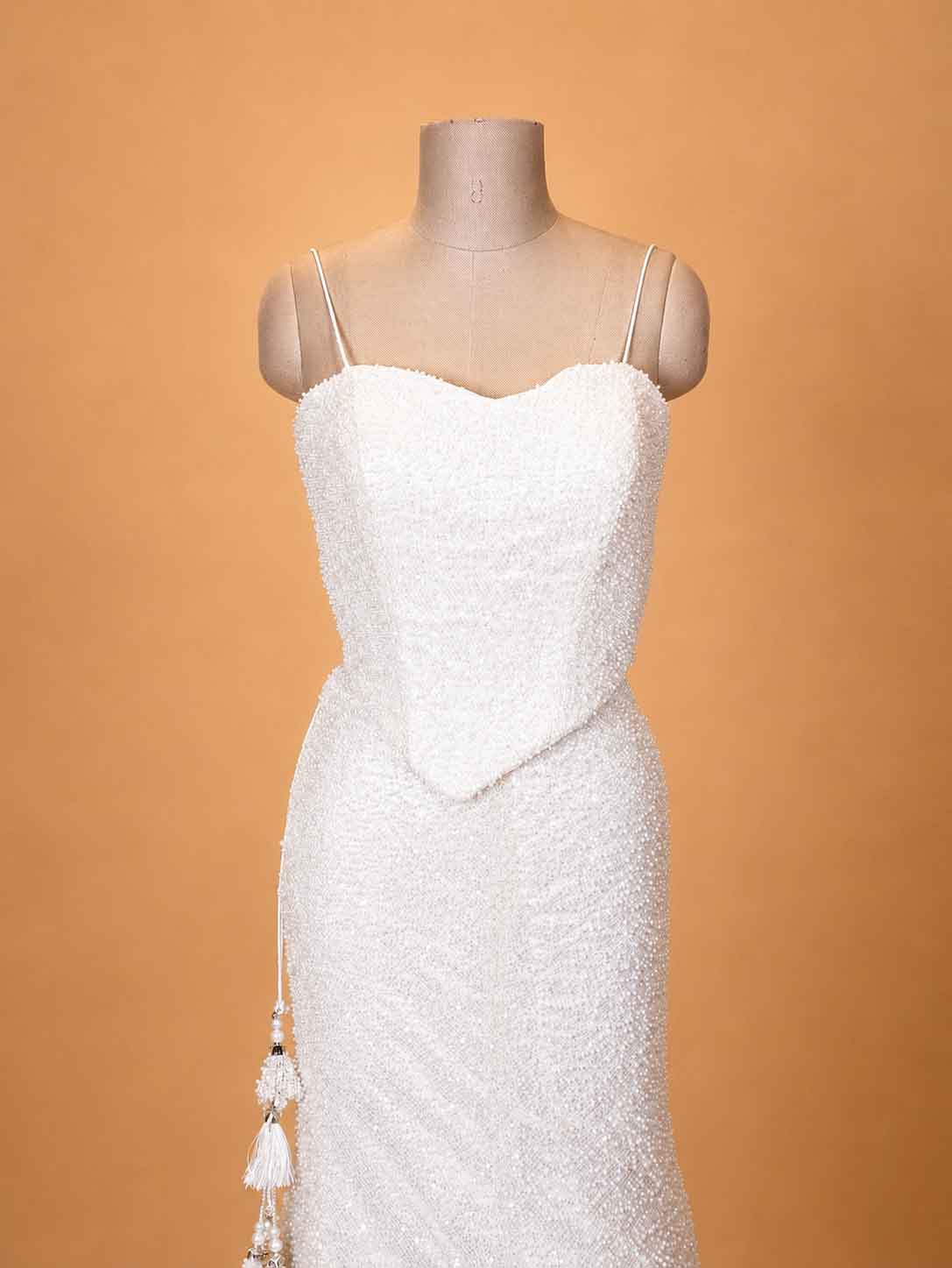 White Embellished Gown for Women | Designer Party & Evening Wear