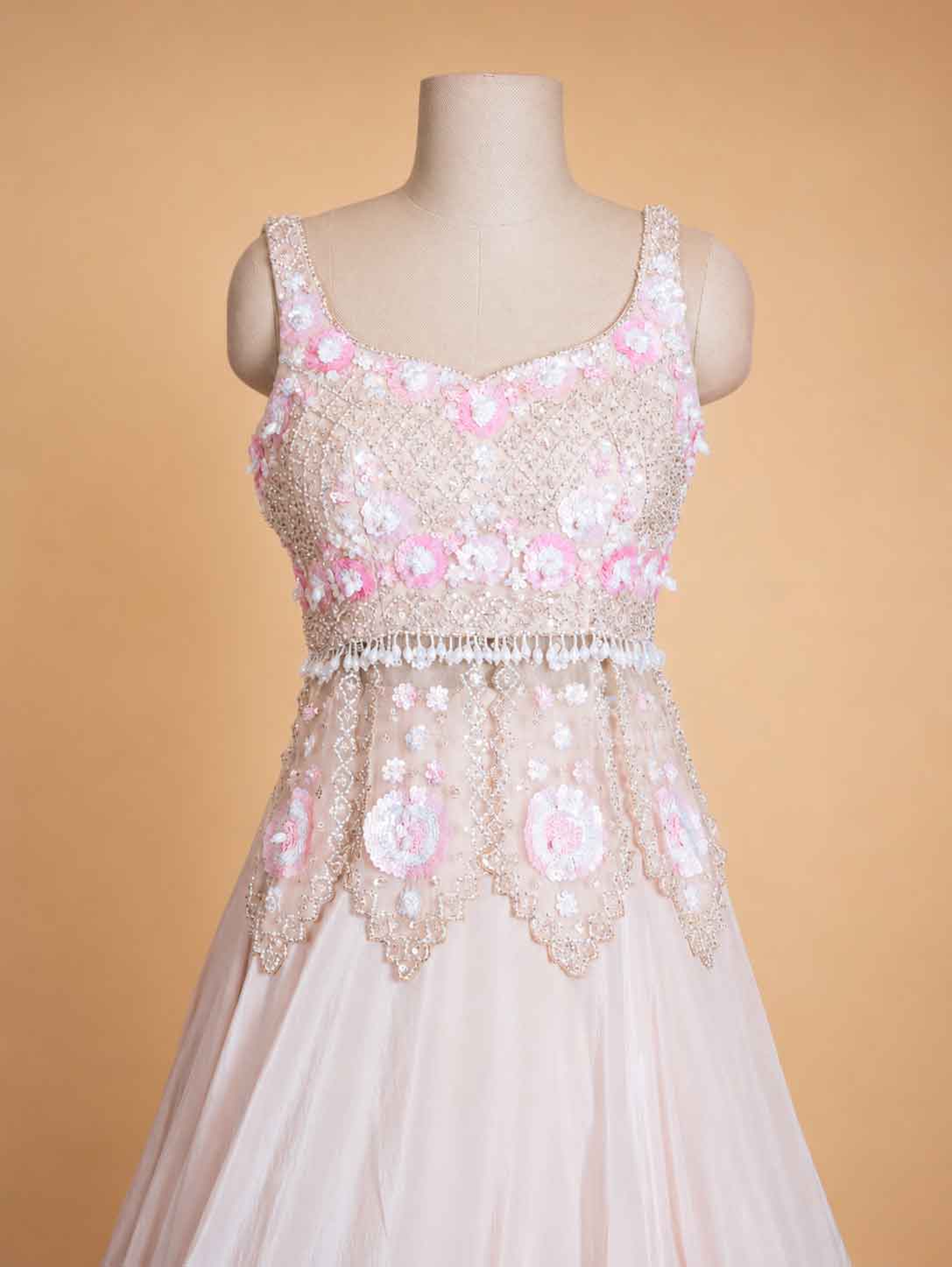 Ivory Designer Lehenga Set for Women | Embroidered Wedding Wear