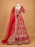 Red Designer Lehenga Set for Women | Embroidered Wedding Lehenga
