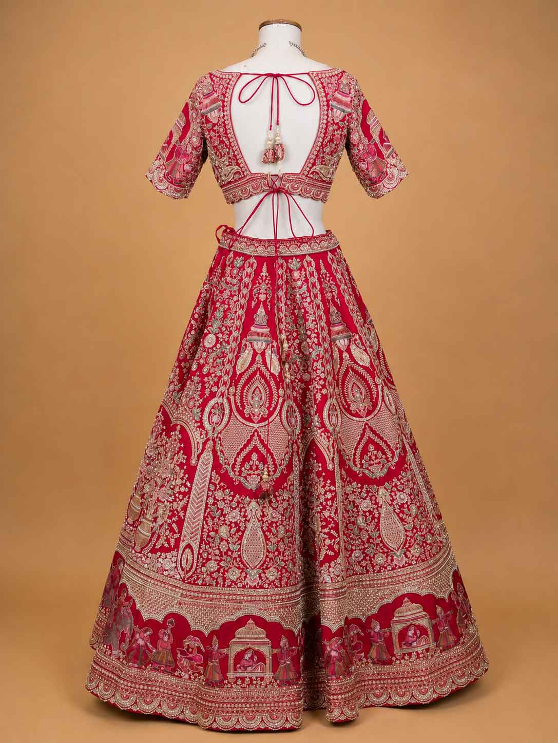 Red Designer Lehenga Set for Women | Embroidered Wedding Lehenga