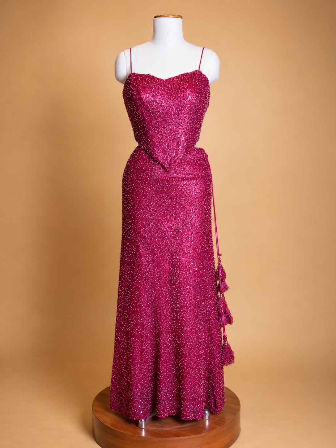 Maroon Embellished Mermaid Gown for Women | Designer Party Wear