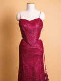 Maroon Embellished Mermaid Gown for Women | Designer Party Wear
