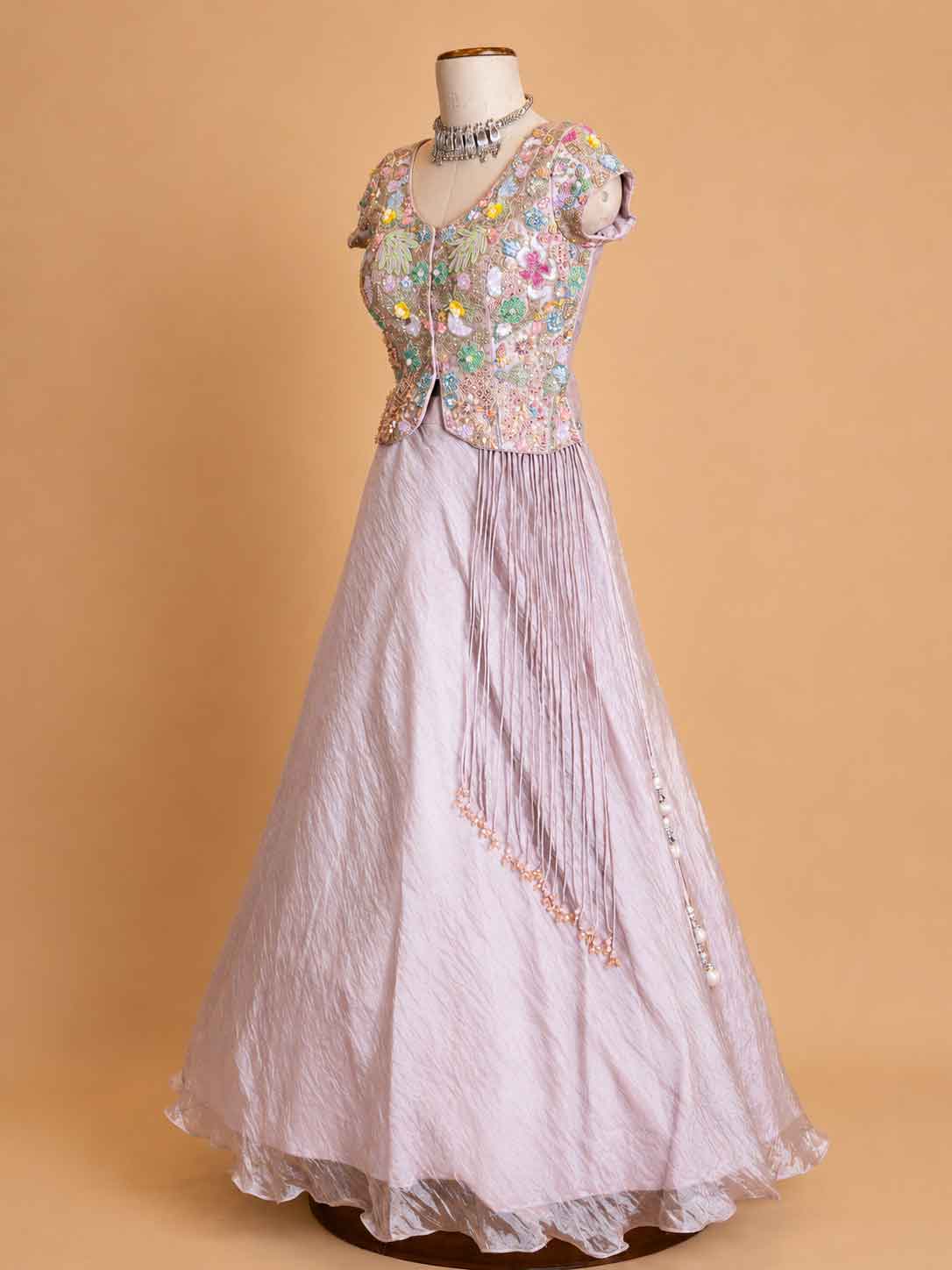 Gold Embroidered Lehenga Set for Women | Designer Festive Wear