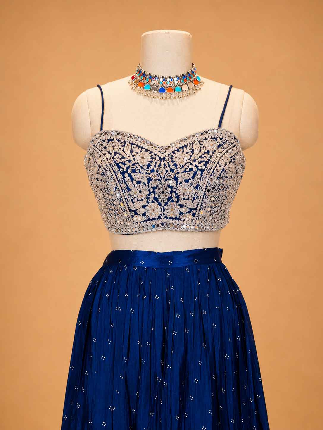 Blue Embroidered Sharara Set for Women | Festive Ethnic Wear