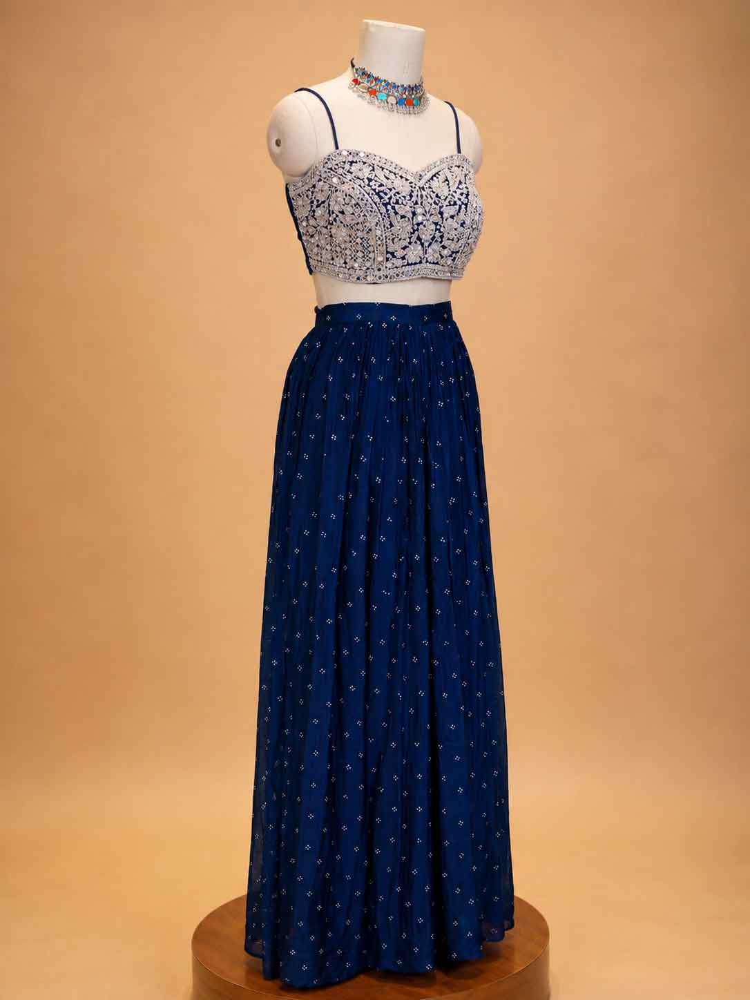 Blue Embroidered Sharara Set for Women | Festive Ethnic Wear