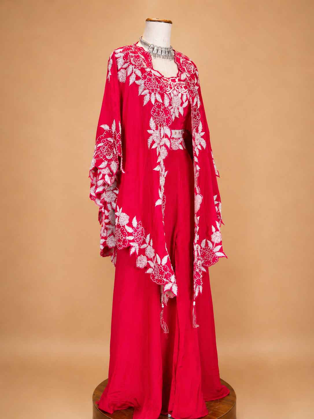 Rani Pink Designer Co-Ord Set for Women | Embroidered Palazzo Set