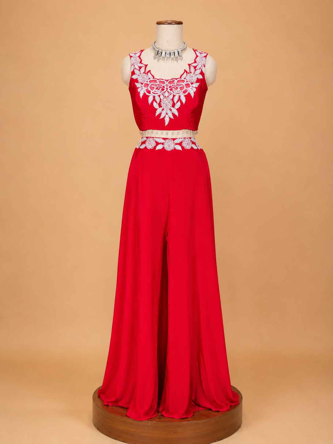 Rani Pink Designer Co-Ord Set for Women | Embroidered Palazzo Set