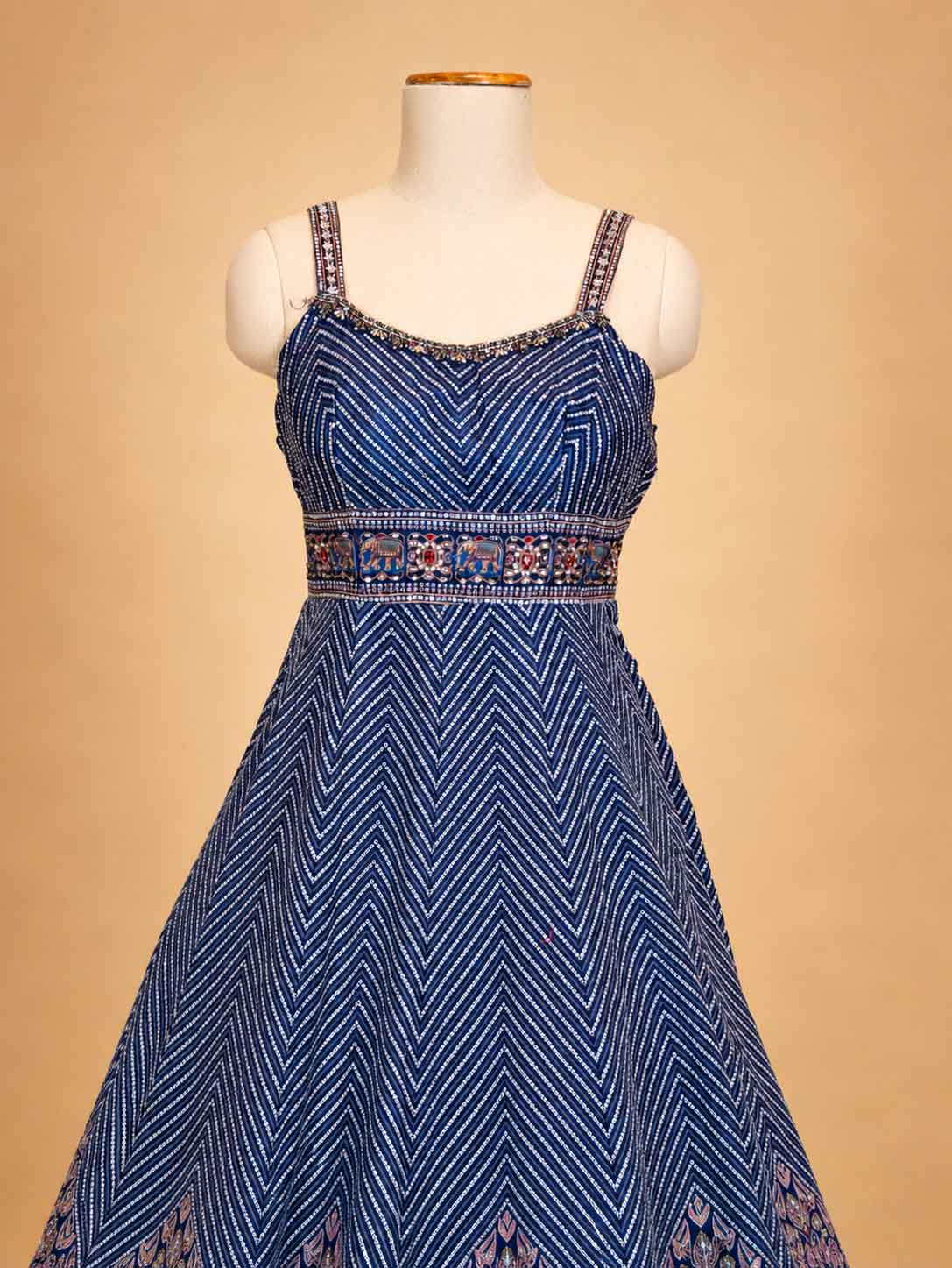 Navy Blue Designer Lehenga Set for Women | Printed Festive Lehenga