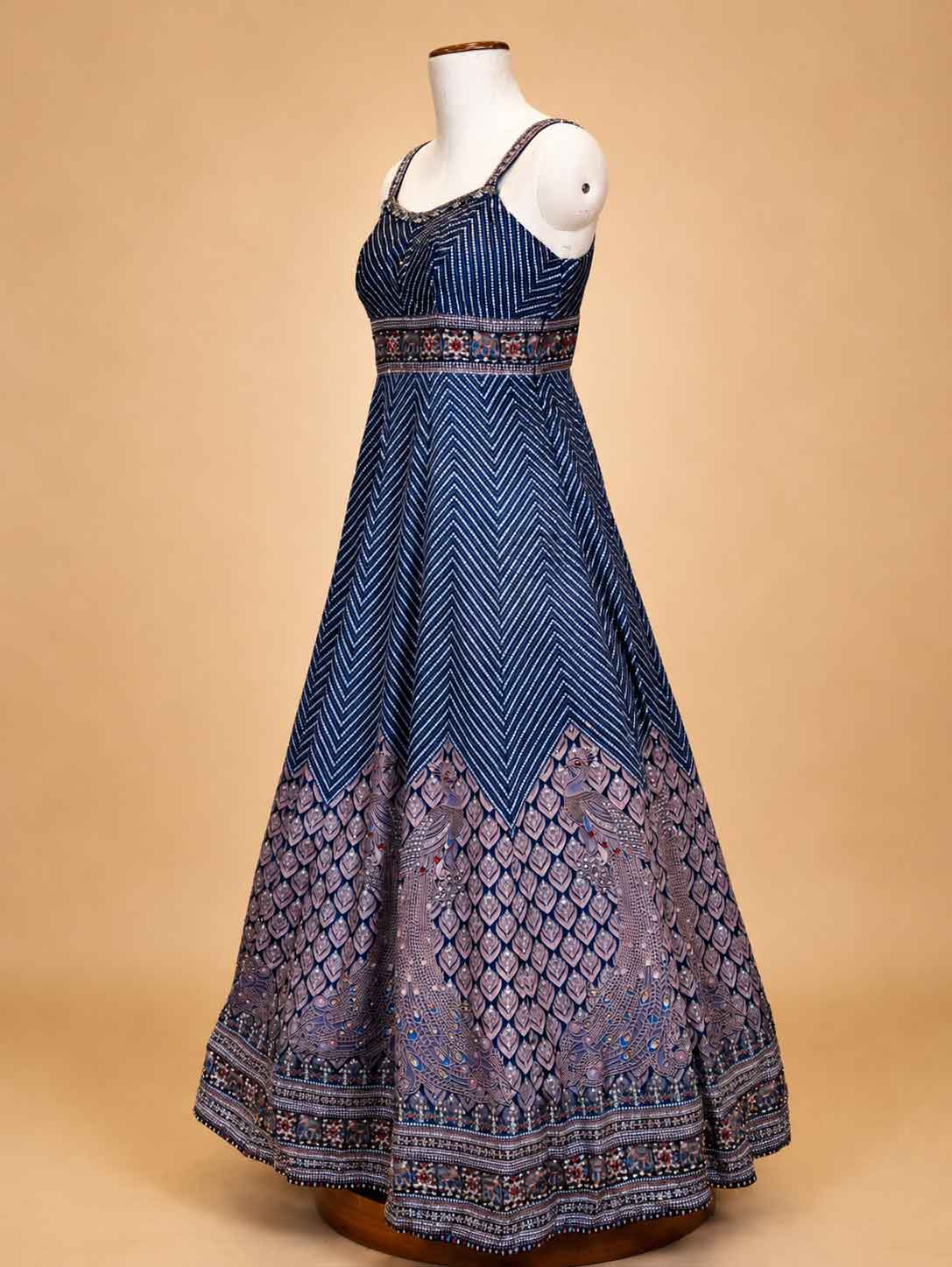 Navy Blue Designer Lehenga Set for Women | Printed Festive Lehenga