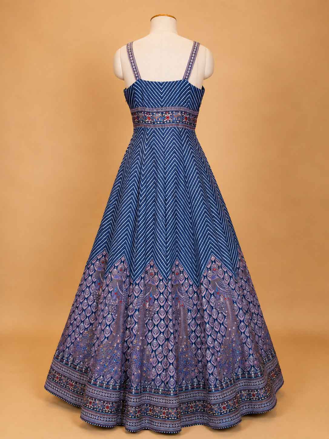 Navy Blue Designer Lehenga Set for Women | Printed Festive Lehenga