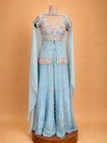 Aqua Blue Embroidered Ethnic Suit Set for Women | Designer Festive Wear