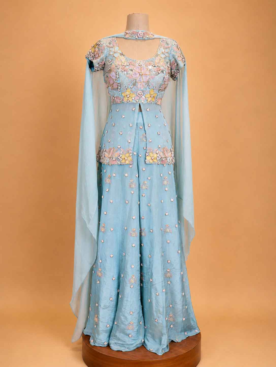 Aqua Blue Embroidered Ethnic Suit Set for Women | Designer Festive Wear