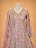 Peach Colour Embroidered Sharara Suit Set for Women | Designer Ethnic Wear
