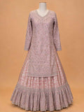 Peach Colour Embroidered Sharara Suit Set for Women | Designer Ethnic Wear