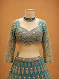 Green Designer Lehenga Choli for Women | Embroidered Wedding Wear