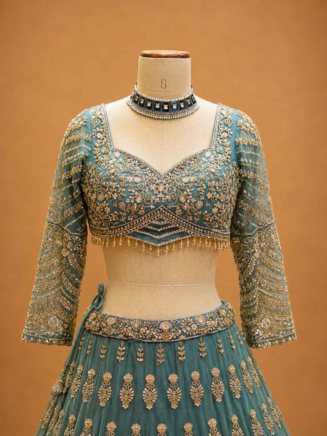 Green Designer Lehenga Choli for Women | Embroidered Wedding Wear