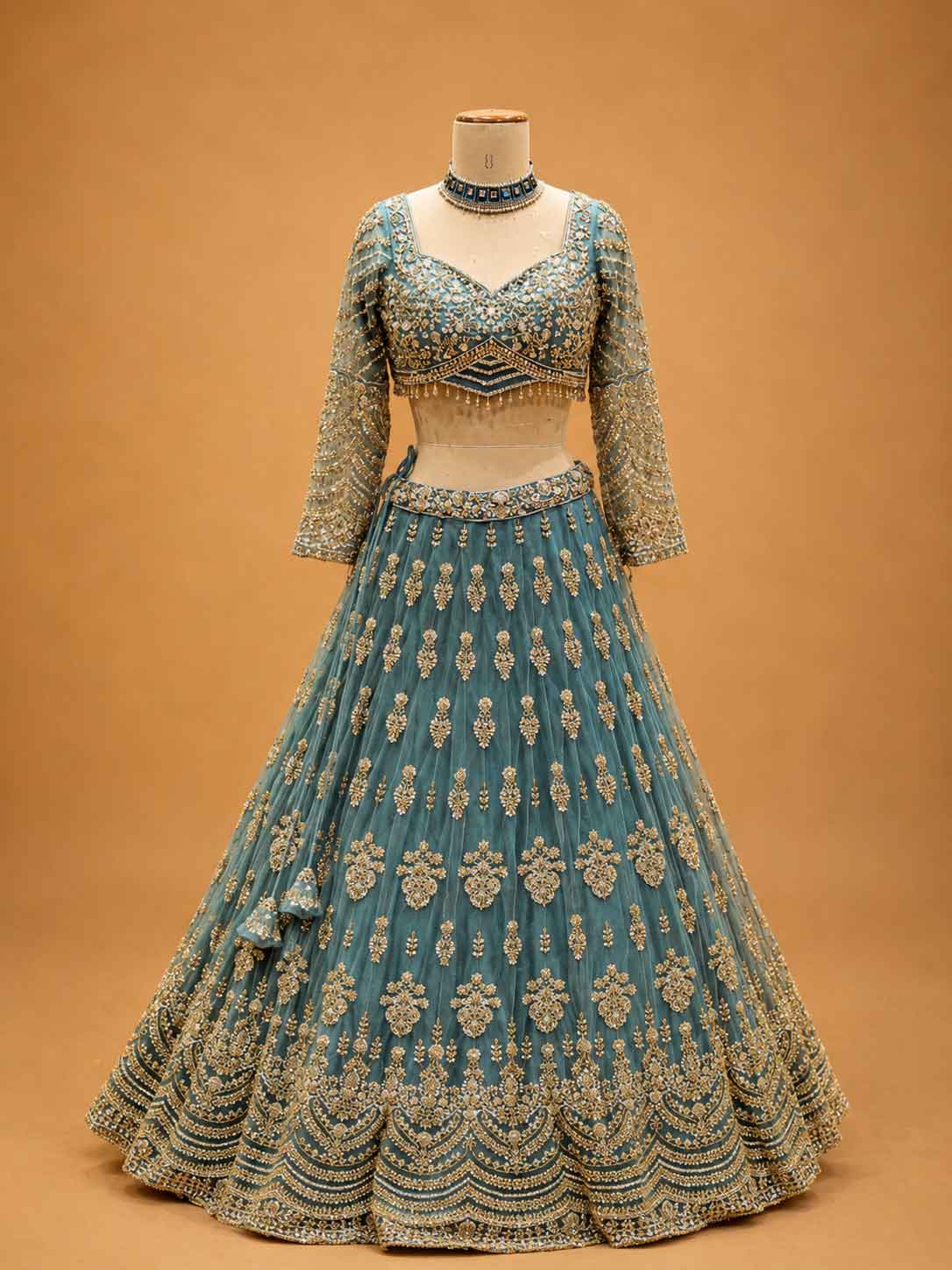 Green Designer Lehenga Choli for Women | Embroidered Wedding Wear