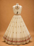 Cream Designer Lehenga Choli for Women | Floral Embroidered Wedding Lehenga