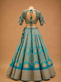 Firozi Designer Lehenga Choli for Women | Embroidered Wedding Lehenga