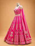 Rani Pink Designer Lehenga Choli for Women | Embroidered Wedding Wear