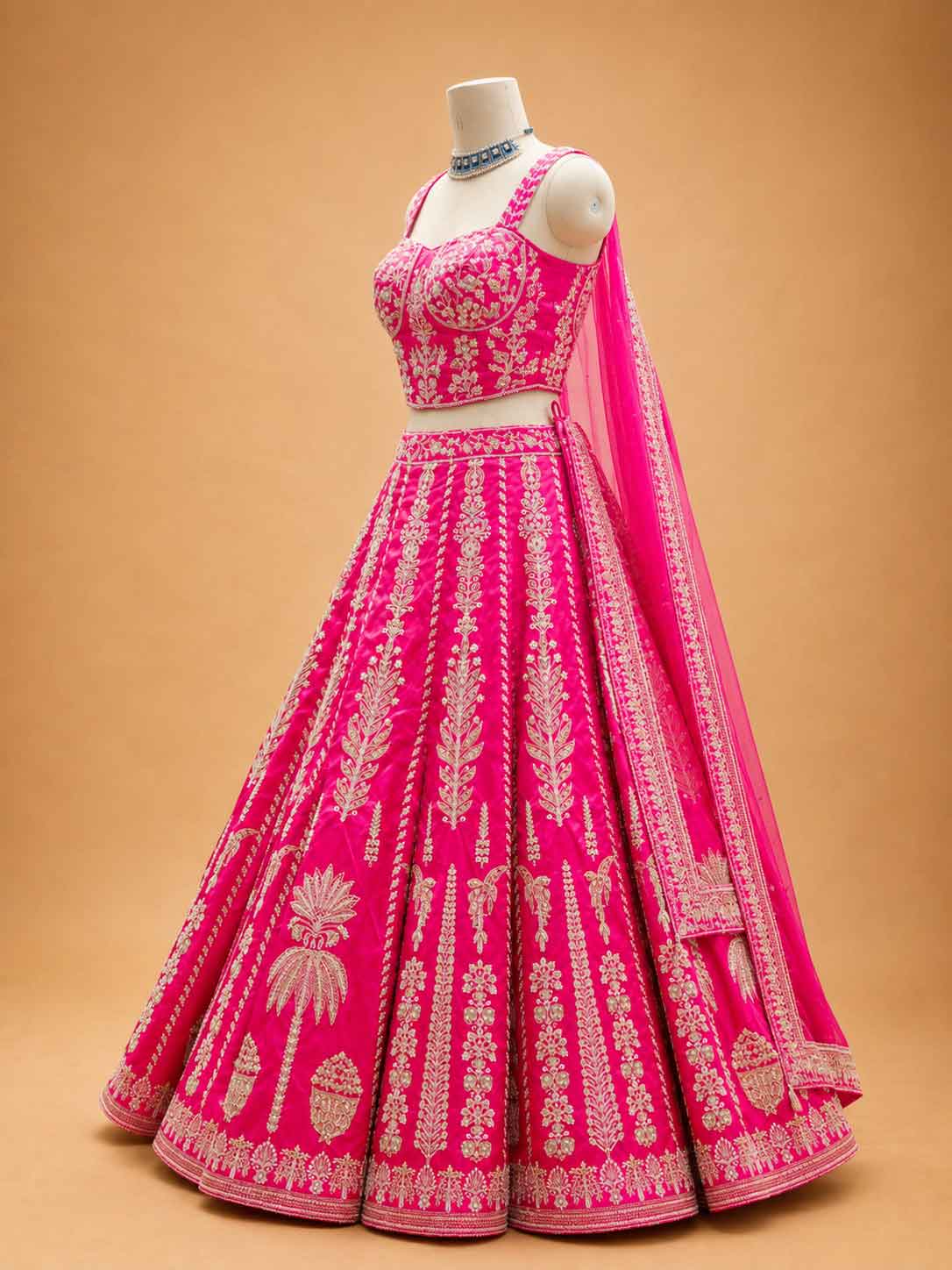Rani Pink Designer Lehenga Choli for Women | Embroidered Wedding Wear