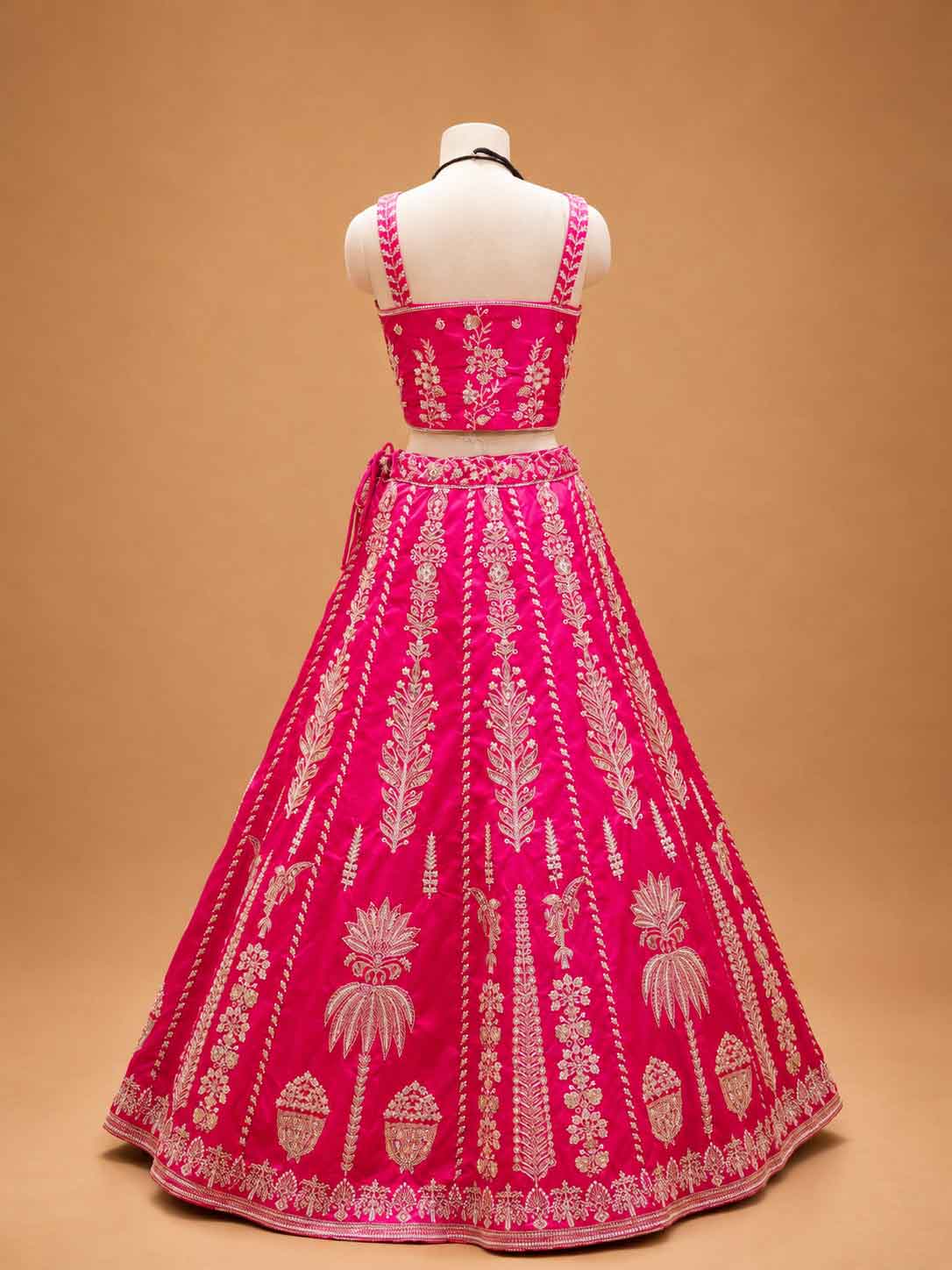 Rani Pink Designer Lehenga Choli for Women | Embroidered Wedding Wear