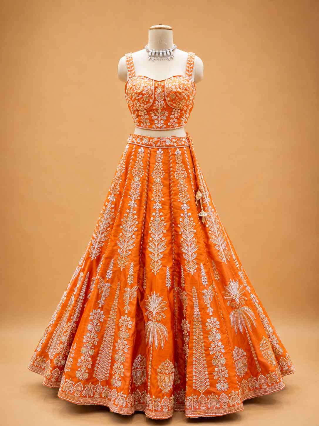 Orange Designer Lehenga Choli for Women | Embroidered Wedding Wear