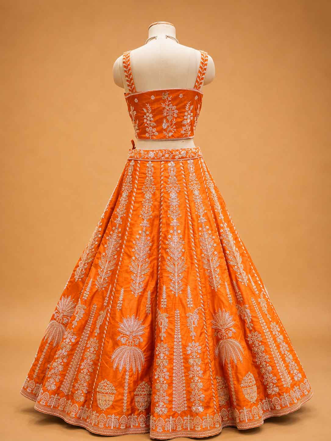 Orange Designer Lehenga Choli for Women | Embroidered Wedding Wear