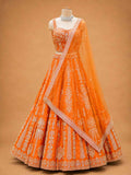 Orange Designer Lehenga Choli for Women | Embroidered Wedding Wear