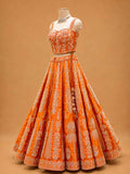 Orange Designer Lehenga Choli for Women | Embroidered Wedding Wear