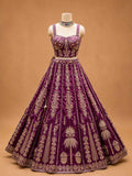 Wine Designer Lehenga Choli for Women | Embroidered Wedding Lehenga