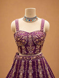 Wine Designer Lehenga Choli for Women | Embroidered Wedding Lehenga