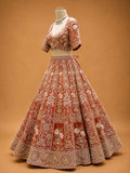 Orange Designer Lehenga Choli for Women | Embroidered Wedding Lehenga