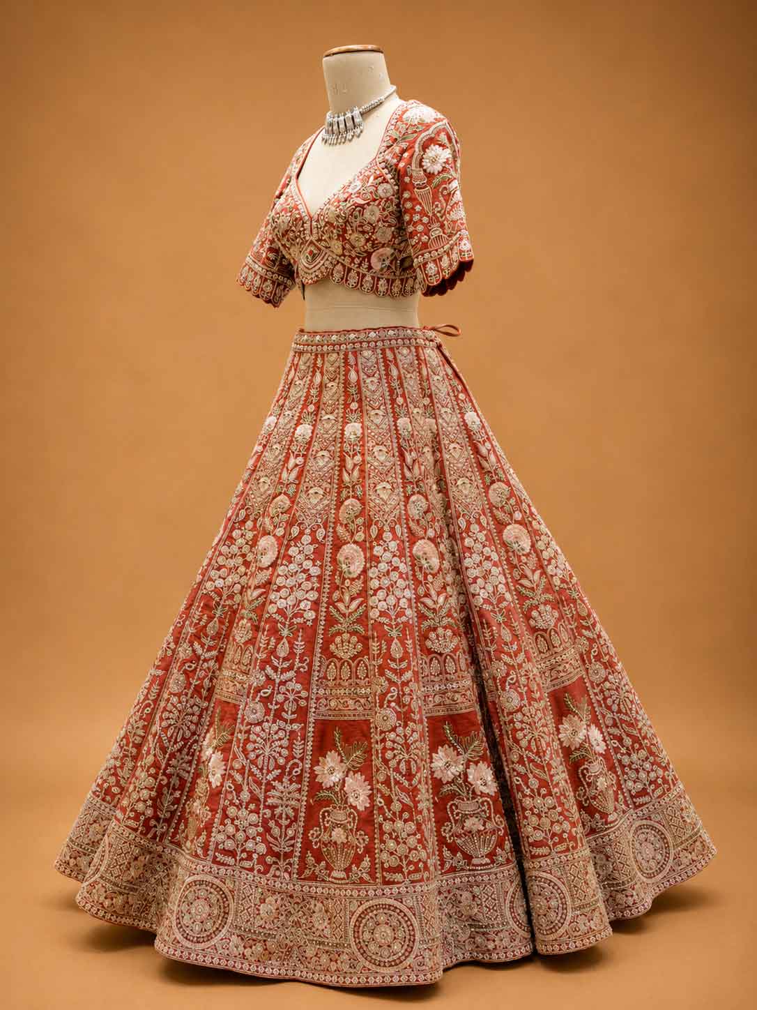 Orange Designer Lehenga Choli for Women | Embroidered Wedding Lehenga