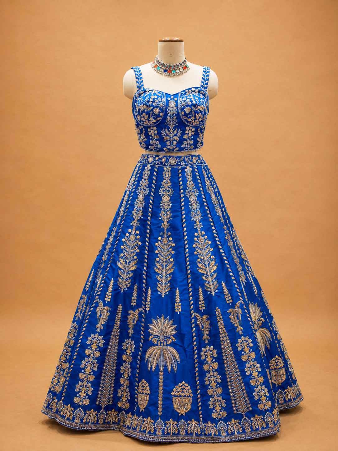 Royal Blue Designer Lehenga Choli for Women | Gold Embroidered Wedding Wear