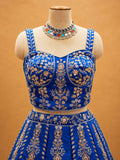Royal Blue Designer Lehenga Choli for Women | Gold Embroidered Wedding Wear