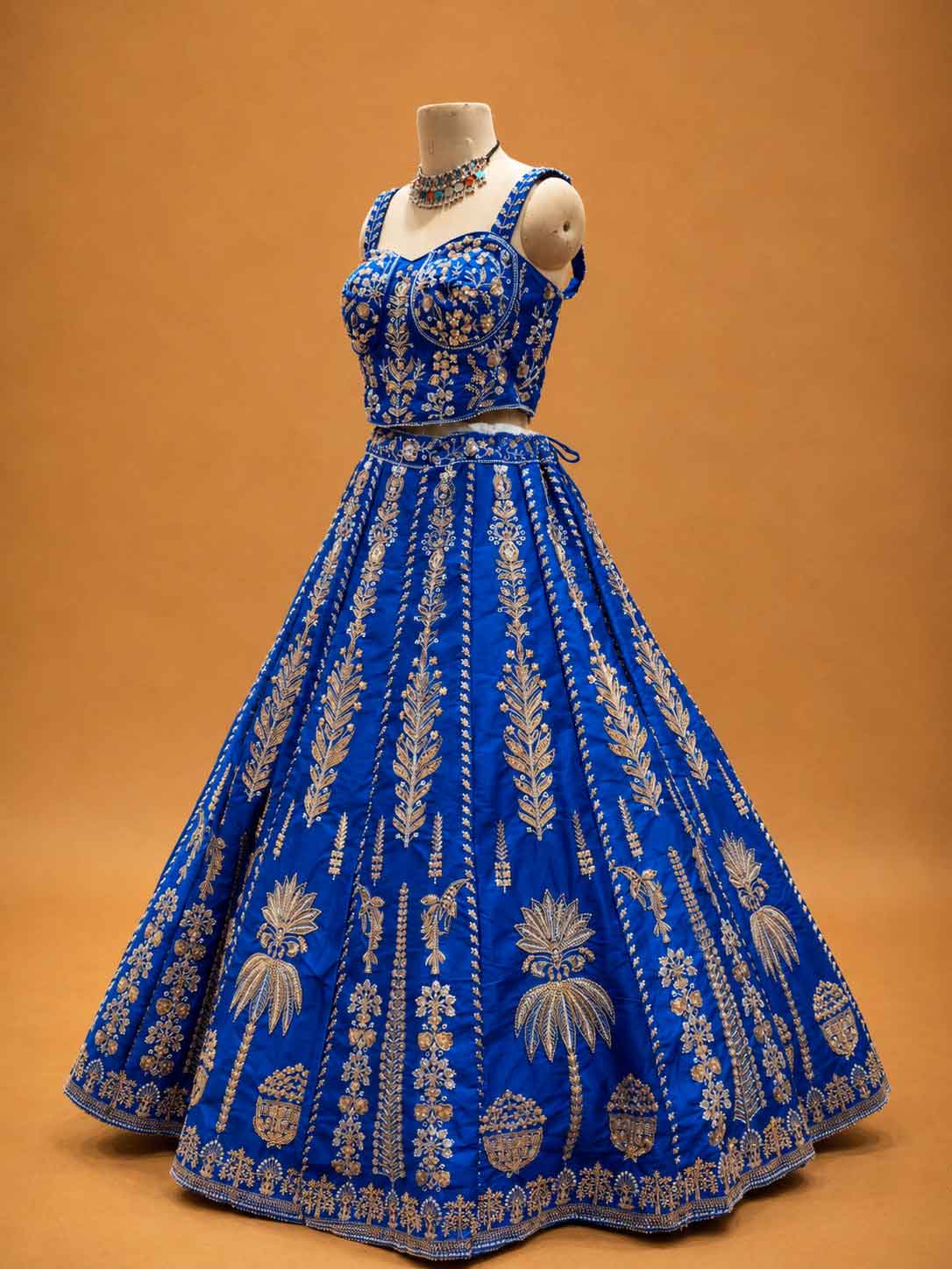 Royal Blue Designer Lehenga Choli for Women | Gold Embroidered Wedding Wear