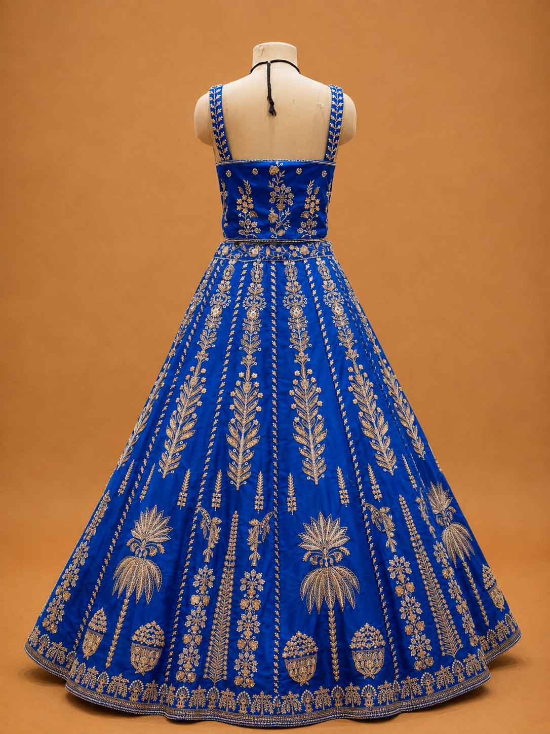 Royal Blue Designer Lehenga Choli for Women | Gold Embroidered Wedding Wear