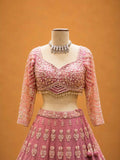 Onion Colour Designer Lehenga Choli for Women | Embroidered Wedding Wear