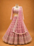 Onion Colour Designer Lehenga Choli for Women | Embroidered Wedding Wear