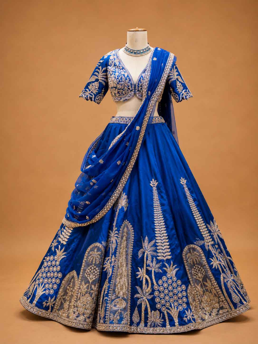 Royal Blue Designer Lehenga Choli for Women | Embroidered Wedding Lehenga