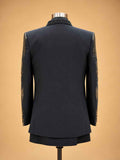 Midnight Navy & Gold Embellished Indo-Western Sherwani Set for Men