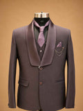 Wine 3-Piece Suit for Men with Waistcoat, Tie & Pocket Square | Premium Formal Wear